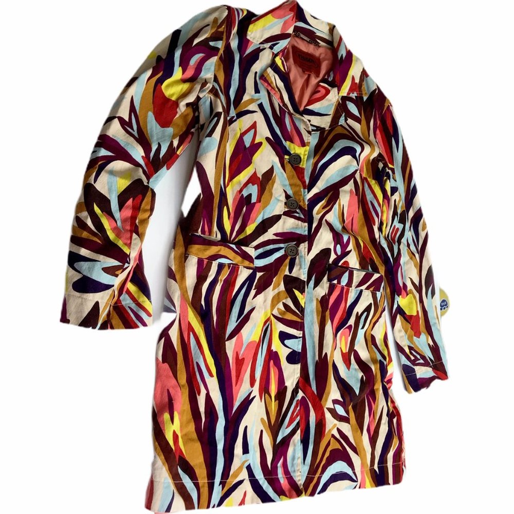 MISSONI Striped Colorful Trench Coat Duster Small